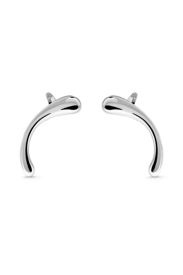 MOOD Ear Cuffs. Bow-shaped clip-on ear cuffs, no piercing needed, silver, handmade, hypoallergenic, water-resistant
